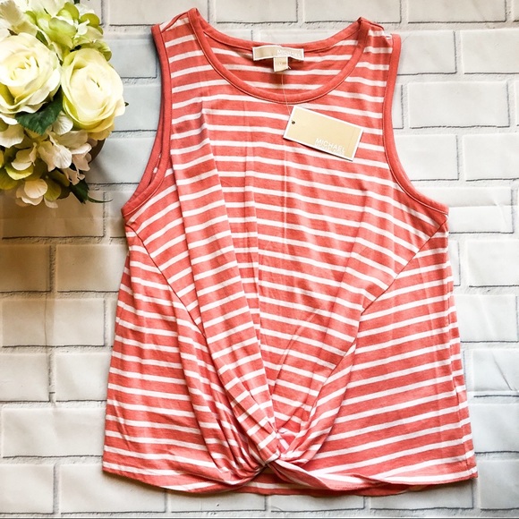 MICHAEL Michael Kors Tops - NWT Michael Kors Striped Knotted Tank Top